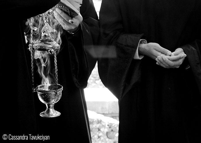 Cassandra Tavukciyan Priests during a ceremony at Echmiadzin, Vagharshapat.