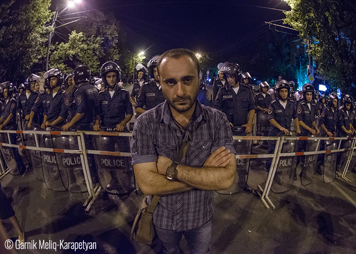 Garnik Meliq-Karapetyan Protests in the center of Yerevan, Armenia.