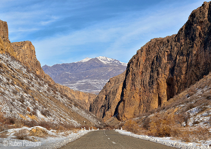 Ruben Postoyan (Yerevan, Armenia). Road – Vayotc Dzor Province of Armenia – Return from the Noravank.