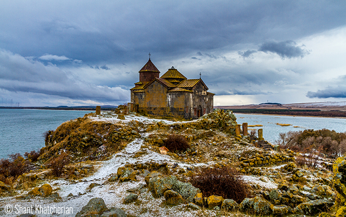 Shant Khatcherian (Laval/Quebec. Canada). Hayravank – Sevan Lake – Located north-east of a village with its name, this 9th – 12th century monastery consist of a church, chapel and a narthex.